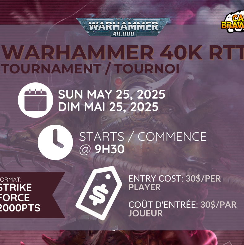 Warhammer 40k: May RTT - event-calendar-app - Card Brawlers | Quebec | Canada |