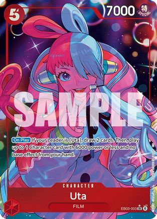 Uta (003) (Alternate Art) (EB03-003) - Extra Booster: One Piece Heroines Edition Foil - Card Brawlers