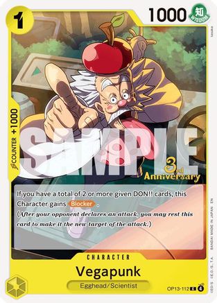 Vegapunk (OP13-112) - Carrying On His Will: 3rd Anniversary Tournament Cards - Card Brawlers