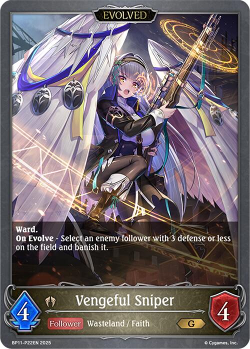 Vengeful Sniper (Evolved) - P22 (Foil) (BP11 - P22EN) [Bullet of Fate] - Card Brawlers