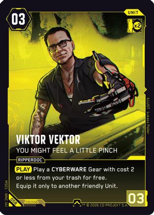 Viktor Vektor - Drop Your Illusions (057) - Welcome to Night City Retail Foil - Card Brawlers