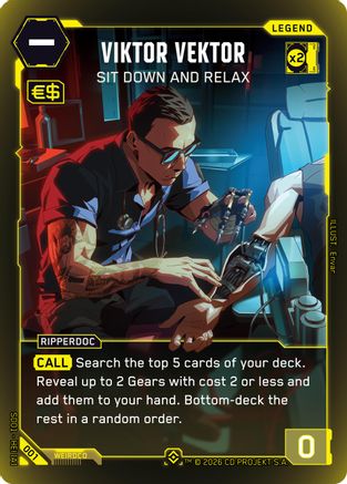 Viktor Vektor - Sit Down and Relax (001) - The Heist Retail Starter Deck Foil - Card Brawlers