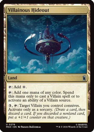Villainous Hideout (MSH-276) - Marvel Super Heroes Foil - Card Brawlers