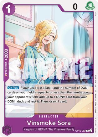Vinsmoke Sora (Tournament Pack 2026 Vol. 1) (OP12-062) - One Piece Promotion Cards - Card Brawlers