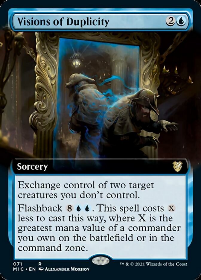 Visions of Duplicity (Extended Art) [Innistrad: Midnight Hunt Commander] - Card Brawlers