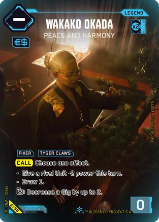 Wakako Okada - Peace and Harmony (ILegend) (B158) - Welcome to Night City Beta Foil - Card Brawlers