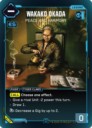 Wakako Okada - Peace and Harmony (Rare) (B110) - Welcome to Night City Beta Foil - Card Brawlers