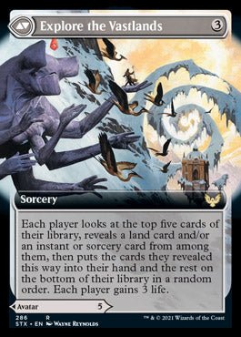 Wandering Archaic // Explore the Vastlands (Extended Art) [Strixhaven: School of Mages] - Card Brawlers