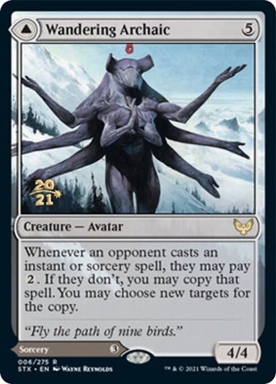 Wandering Archaic // Explore the Vastlands [Strixhaven: School of Mages Prerelease Promos] - Card Brawlers