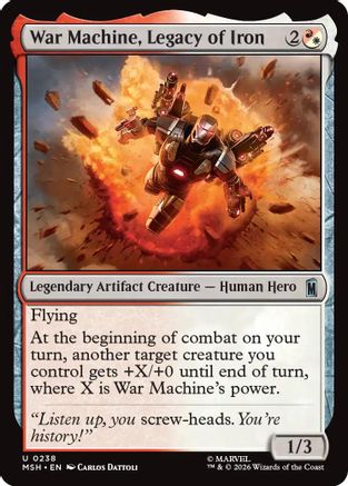 War Machine, Legacy of Iron (MSH-238) - Marvel Super Heroes Foil - Card Brawlers