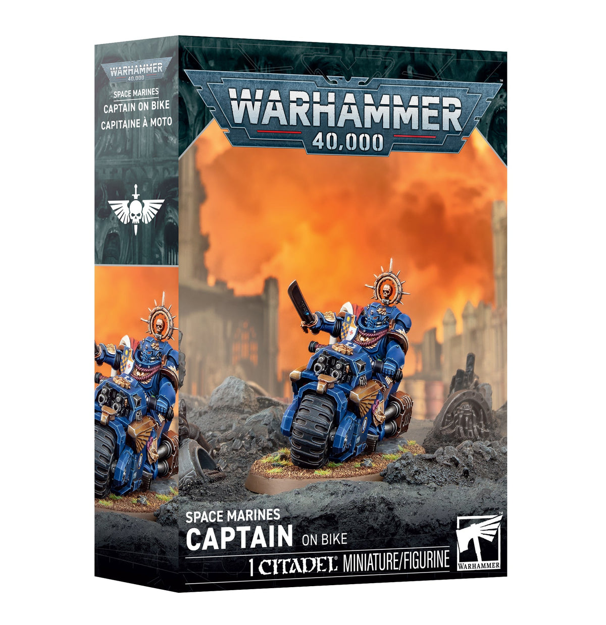 Warhammer 40k - Space Marines - Captain on Bike - Card Brawlers