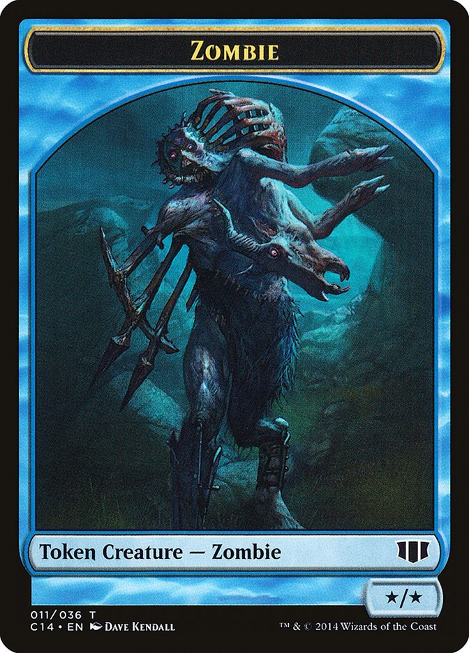 Whale // Zombie (011/036) Double - Sided Token [Commander 2014 Tokens] - Card Brawlers