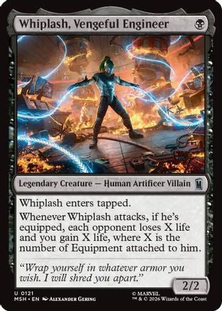 Whiplash, Vengeful Engineer (MSH-121) - Marvel Super Heroes - Card Brawlers