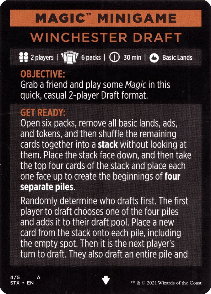 Winchester Draft (Magic Minigame) [Strixhaven: School of Mages Minigame] - Card Brawlers