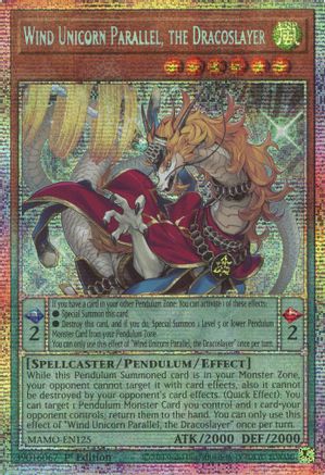 Wind Unicorn Parallel, the Dracoslayer (Starlight Rare) (MAMO-EN125) - Magnificent Monsters 1st Edition - Card Brawlers