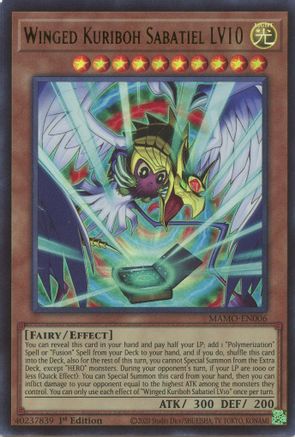 Winged Kuriboh Sabatiel LV10 (MAMO-EN006) - Magnificent Monsters 1st Edition - Card Brawlers