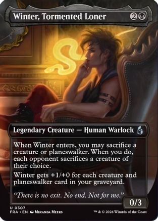 Winter, Tormented Loner (Borderless) (FRA-307) - Reality Fracture Foil - Card Brawlers