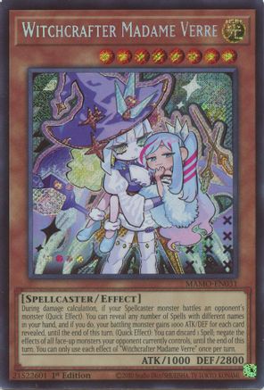 Witchcrafter Madame Verre (Secret Rare) (MAMO-EN031) - Magnificent Monsters 1st Edition - Card Brawlers