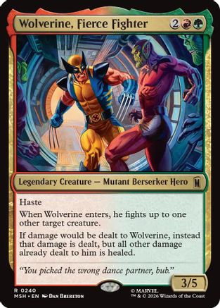 Wolverine, Fierce Fighter (MSH-240) - Marvel Super Heroes - Card Brawlers