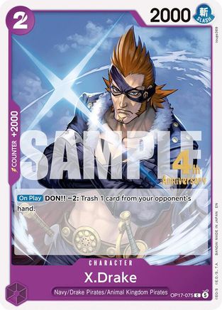 X.Drake (OP17-075) - The World's Strongest Warriors Release Event Cards - Card Brawlers