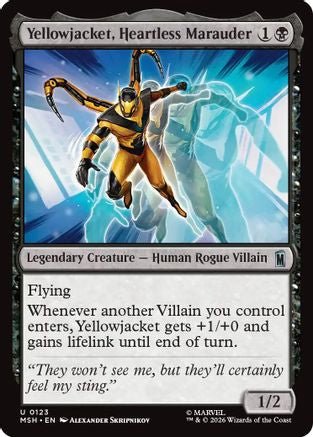 Yellowjacket, Heartless Marauder (MSH-123) - Marvel Super Heroes - Card Brawlers