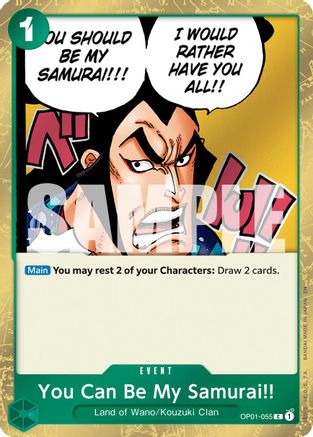 You Can Be My Samurai!! (Pirate Foil) (OP01-055) - Premium Booster -The Best- Vol. 2 Foil - Card Brawlers