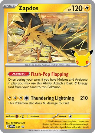 Zapdos (098) - Holofoil [ME Mega Evolution Promo] - Card Brawlers