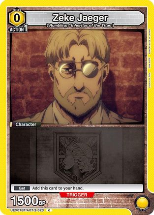 Zeke Jaeger (023) (Box Topper Foil) (UEX07BT/AOT-2-023) - UEX07BT Attack on Titan Vol 2 Foil - Card Brawlers