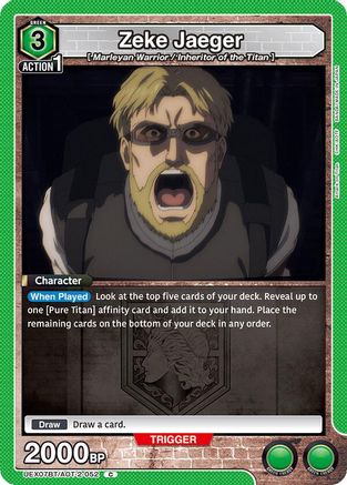 Zeke Jaeger (052) (UEX07BT/AOT-2-052) - UEX07BT Attack on Titan Vol 2 - Card Brawlers