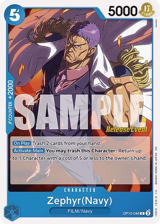 Zephyr(Navy) (OP12-046) - Legacy of the Master Release Event Cards - Card Brawlers