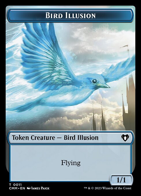 Zombie (0019) // Bird Illusion Double - Sided Token [Commander Masters Tokens] - Card Brawlers