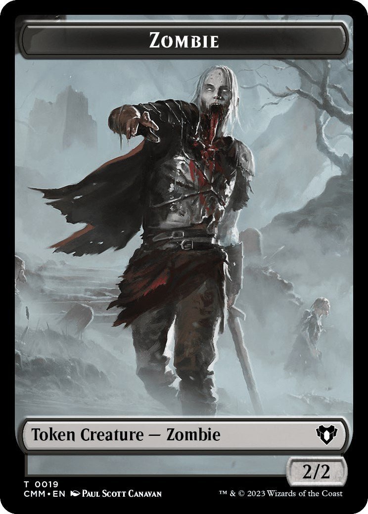 Zombie (0019) // Demon Double - Sided Token [Commander Masters Tokens] - Card Brawlers