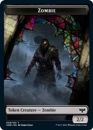 Zombie (008) // Vampire (016) Double-Sided Token (VOW-8 // 16) - Innistrad: Crimson Vow Foil - Card Brawlers