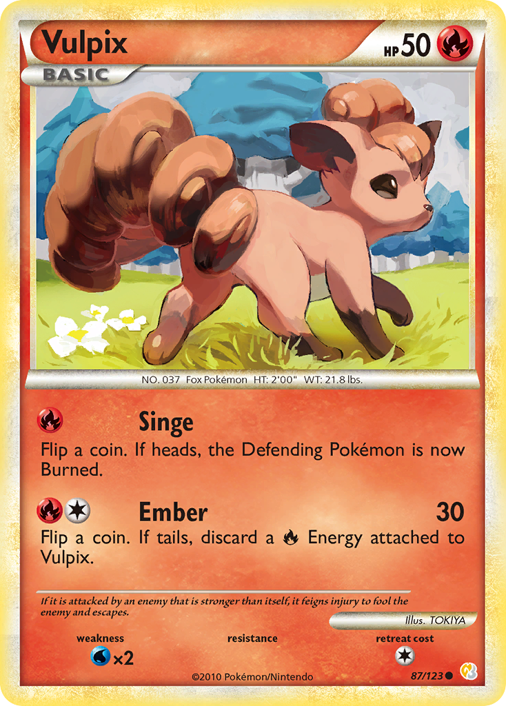 Vulpix (87/123) [HeartGold & SoulSilver: Base Set] - Card Brawlers | Quebec | Canada | Yu-Gi-Oh!