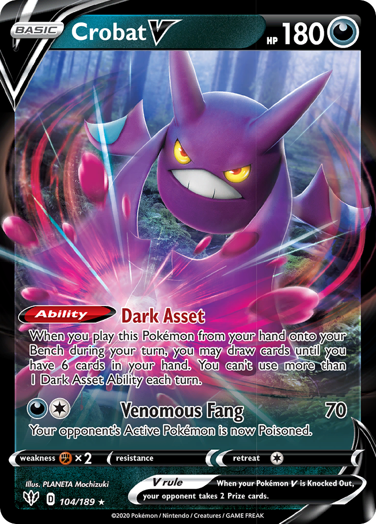 Crobat V (104/189) [Sword & Shield: Darkness Ablaze] - Card Brawlers | Quebec | Canada | Yu-Gi-Oh!
