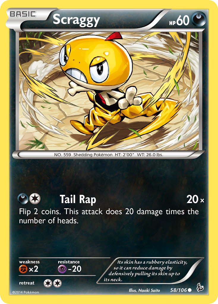 Scraggy (58/106) [XY: Flashfire] - Card Brawlers | Quebec | Canada | Yu-Gi-Oh!