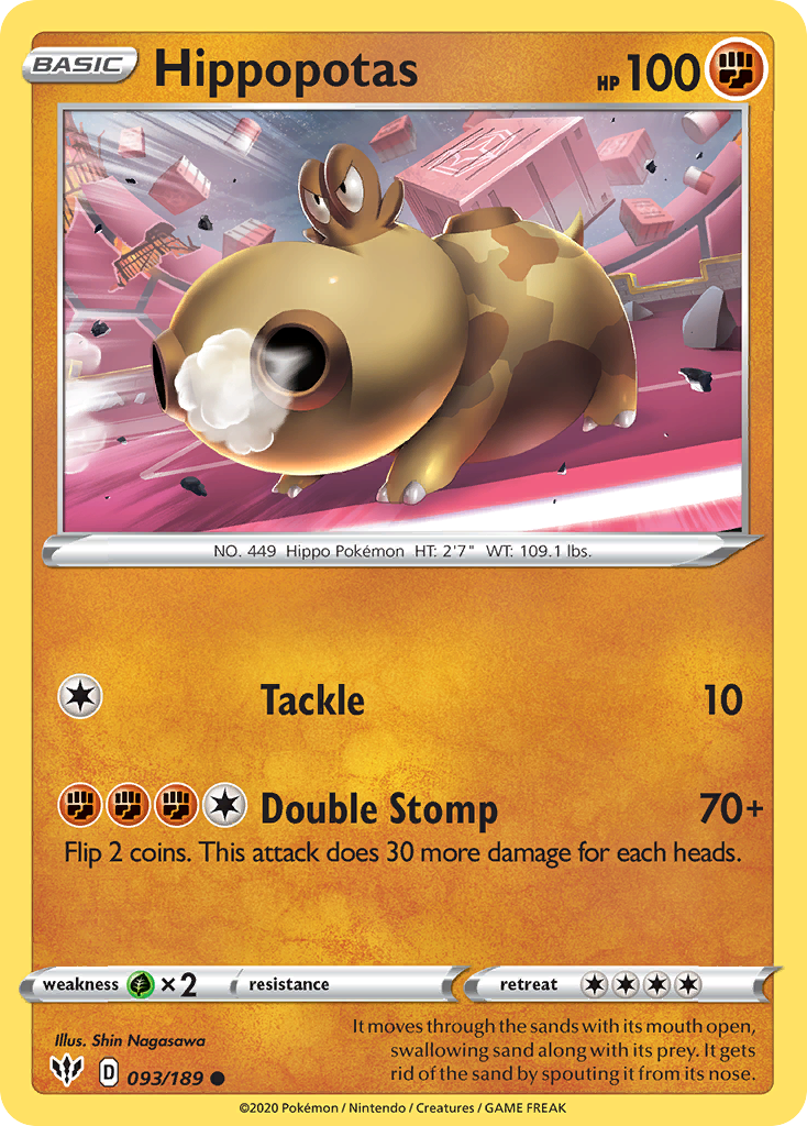 Hippopotas (093/189) [Sword & Shield: Darkness Ablaze] - Card Brawlers | Quebec | Canada | Yu-Gi-Oh!