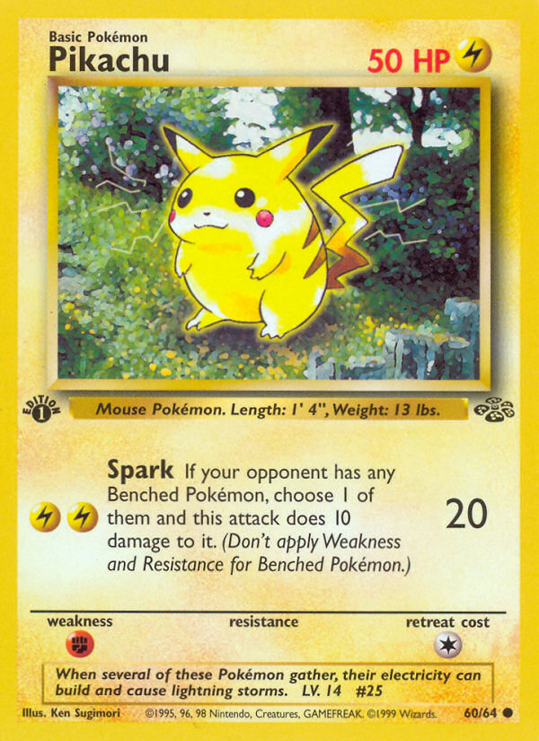 Pikachu (60/64) [Jungle 1st Edition] - Card Brawlers | Quebec | Canada | Yu-Gi-Oh!