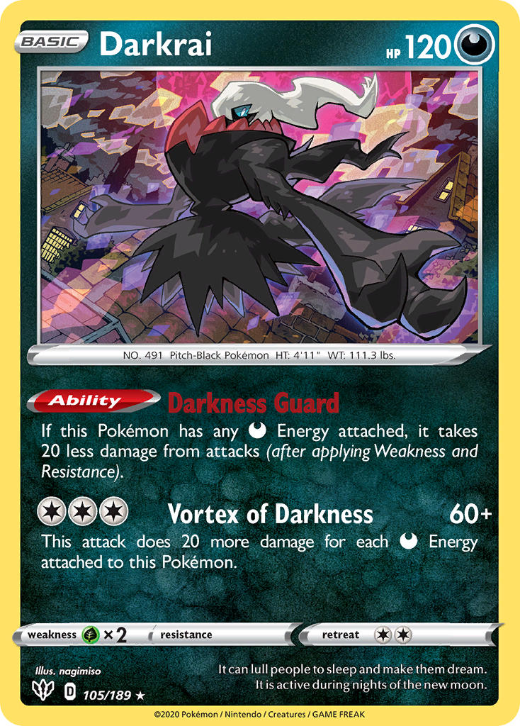 Darkrai (105/189) (Theme Deck Exclusive) [Sword & Shield: Darkness Ablaze] - Card Brawlers | Quebec | Canada | Yu-Gi-Oh!