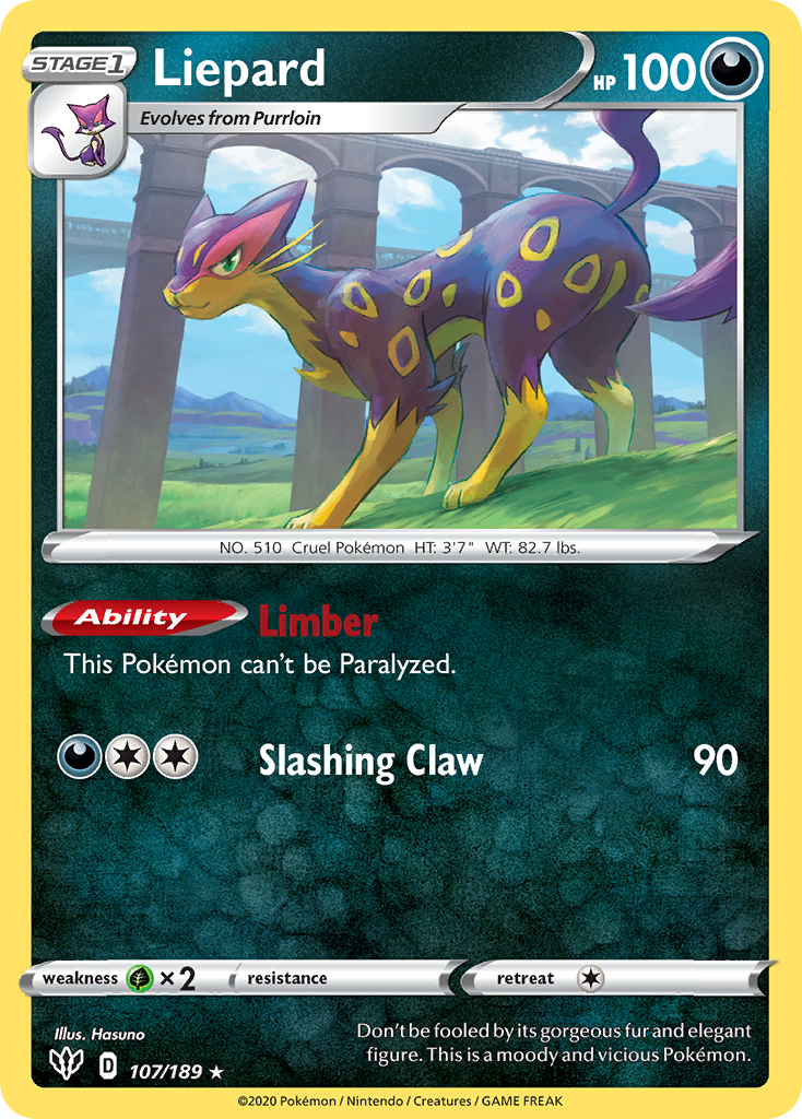 Liepard (107/189) [Sword & Shield: Darkness Ablaze] - Card Brawlers | Quebec | Canada | Yu-Gi-Oh!