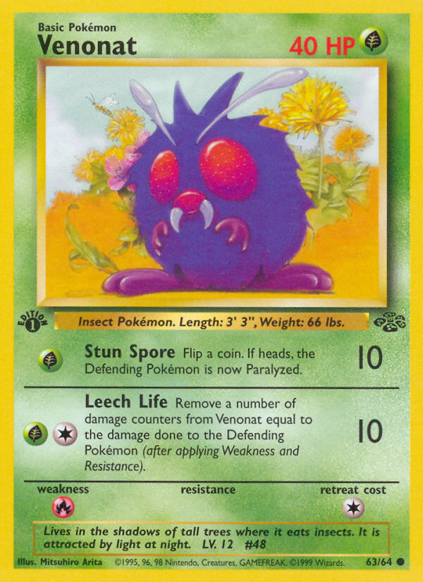 Venonat (63/64) [Jungle 1st Edition] - Card Brawlers | Quebec | Canada | Yu-Gi-Oh!
