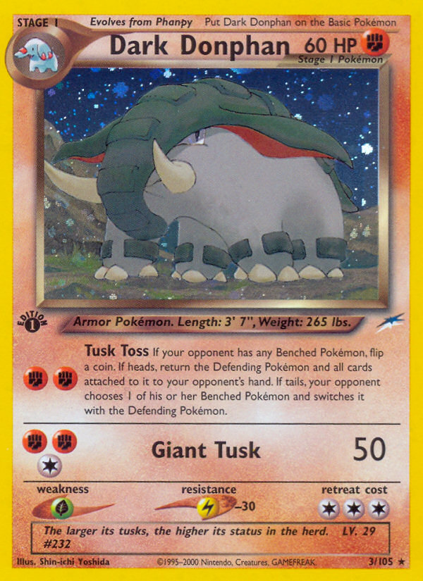Dark Donphan (3/105) [Neo Destiny 1st Edition] - Card Brawlers | Quebec | Canada | Yu-Gi-Oh!
