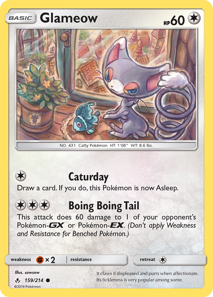Glameow (159/214) [Sun & Moon: Unbroken Bonds] - Card Brawlers | Quebec | Canada | Yu-Gi-Oh!