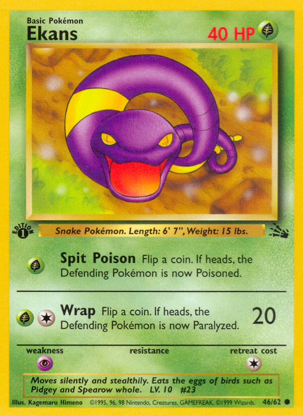 Ekans (46/62) [Fossil 1st Edition] - Card Brawlers | Quebec | Canada | Yu-Gi-Oh!