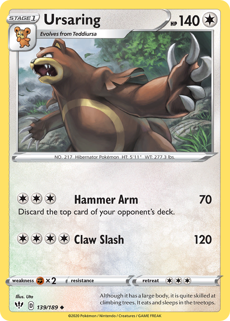 Ursaring (139/189) [Sword & Shield: Darkness Ablaze] - Card Brawlers | Quebec | Canada | Yu-Gi-Oh!
