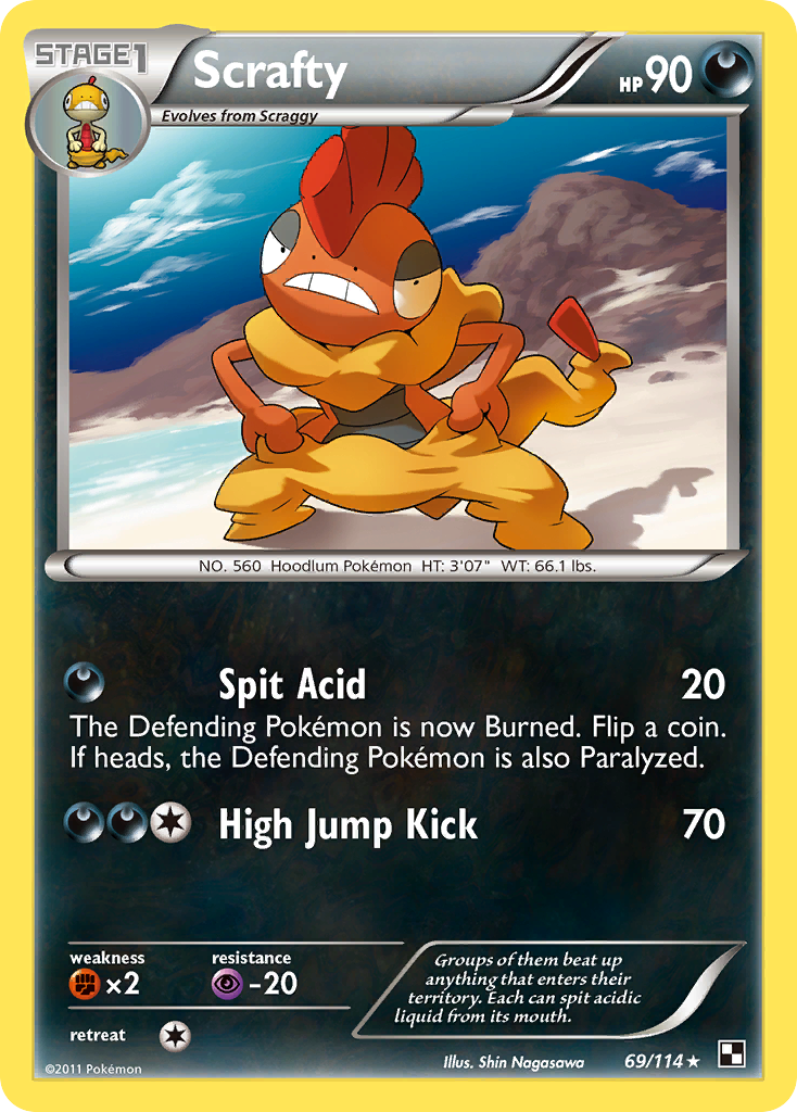 Scrafty (69/114) [Black & White: Base Set] - Card Brawlers | Quebec | Canada | Yu-Gi-Oh!