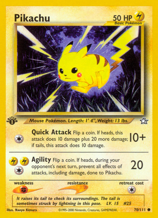 Pikachu (70/111) [Neo Genesis 1st Edition] - Card Brawlers | Quebec | Canada | Yu-Gi-Oh!