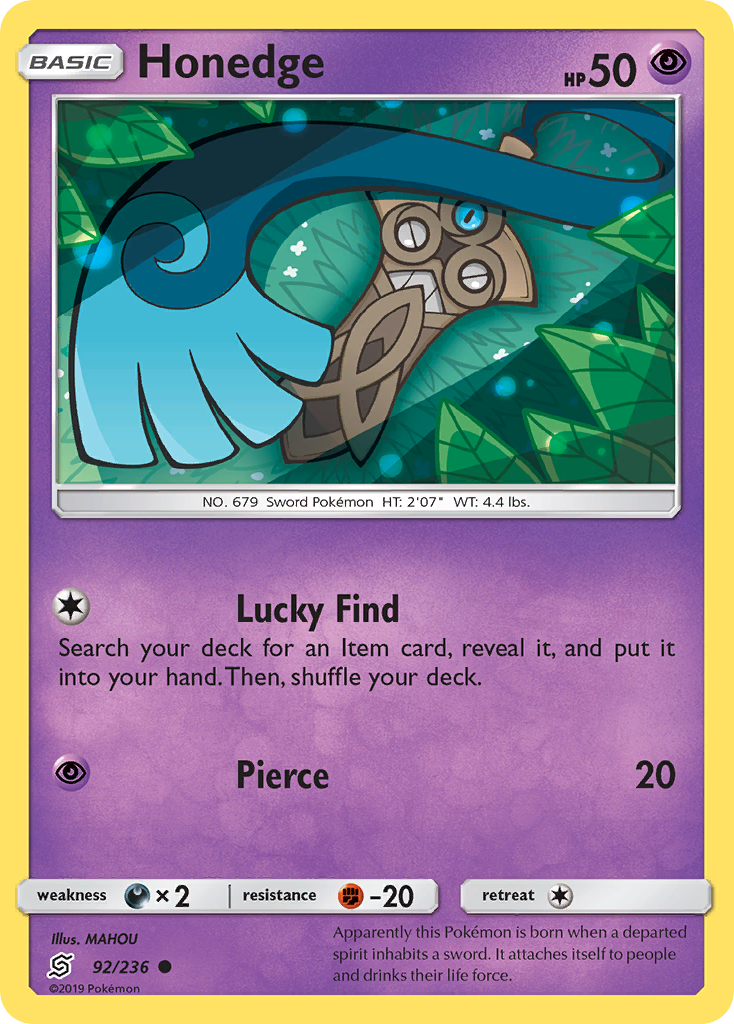 Honedge (92/236) [Sun & Moon: Unified Minds] - Card Brawlers | Quebec | Canada | Yu-Gi-Oh!