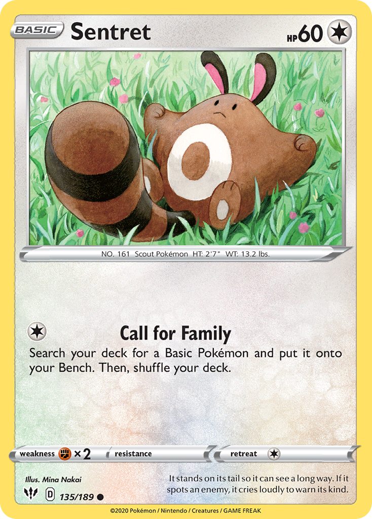 Sentret (135/189) [Sword & Shield: Darkness Ablaze] - Card Brawlers | Quebec | Canada | Yu-Gi-Oh!