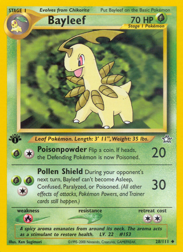 Bayleef (28/111) [Neo Genesis 1st Edition] - Card Brawlers | Quebec | Canada | Yu-Gi-Oh!